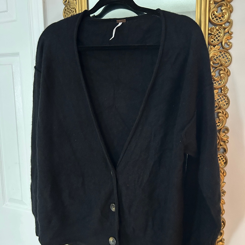 Free People Black Cardigan Sweater